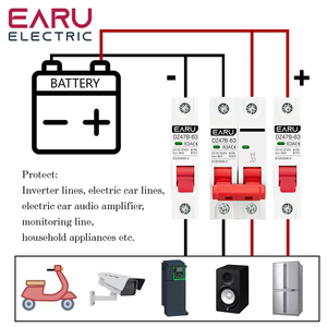 ที่ตัดวงจร <span class=keywords><strong>DC</strong></span> MCB 12V 24V 48V DZ47B ป้องกันแบตเตอรี่รถยนต์ - Product Image 5