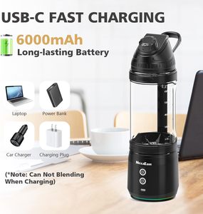 Mixeur Portable Personnalisable avec LOGO, Rechargeable USB, 700ml, pour Smoothies et Aliments, Idéal pour la Salle de Sport - Product Image 5
