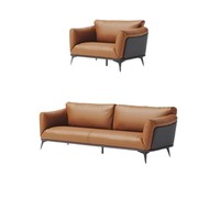 Ensemble de canapés de bureau en cuir de style moderne, grand canapé modulaire pour salle d'attente, de visite, de direction et de réception