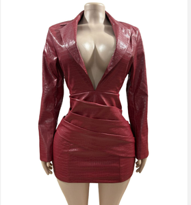 shop faux leather dress Strapless Faux Leather Mini Dress main image 0