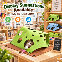 Tunnel pour chat en feutre PET, abri interactif, tente de jeu pliable, grotte pour chat d'intérieur, couleur et taille personnalisées OEM