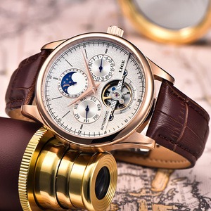 En este momento 6826 hombres mecánico automático Casual relojes de moda Relojes de Cuero - Product Image 3