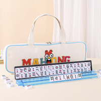 Sac de rangement portable pour Mahjong américain, grande capacité, avec support de Mahjong et rangement 2-en-1 pour tuiles de Mahjong, motif dessin animé