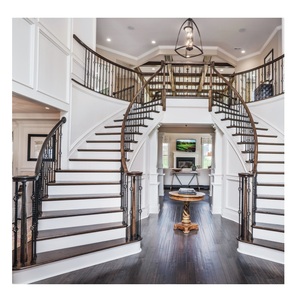 Cầu thang đá cẩm thạch cong đôi hiện đại đặt làm riêng từ nhà máy cầu thang Trung Quốc - Product Image 1