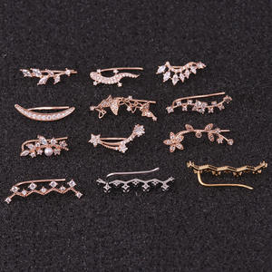 ต่างหูแบบหนีบหูรูปดอกไม้ ใบไม้ ตุ๊กแก  ชุบทอง  จำนวน 50 ชิ้น/ล็อต - Product Image 3