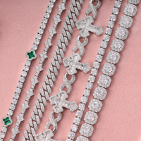 Nouvel Arrivage : Ensemble de 3 Bracelets Tennis en Laiton avec Zircon Cubique Violet pour Femme, Cœur et Coupe Baguette, Bijoux Empilables Effet Givré
