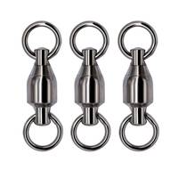 NEWMAJOR Émerillon de pêche à roulement à billes en acier inoxydable avec mousqueton 0 # -10 #   14-218 kg Noir pour eau salée et eau douce