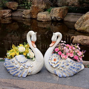 Extérieur Creative Swan Ornement Pot De Fleurs Bambou <span class=keywords><strong>Jardin</strong></span> Cour Disposition pour Maison Aménagement Paysager Balcon <span class=keywords><strong>D</strong></span>écoration pour Maison Pack - Product Image 3