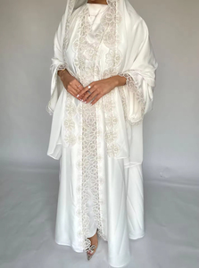 Sharut Abaya Factory OEM/ODM Dubai Abaya Luxury Ramadan <b>EID</b> Islamic Muslim Women <b>Dress</b> Modest Kimono Embroidery Lace Abaya <b>Dress</b> - Product Image 2