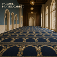 Tapis de prière en laine et nylon jacquard, fabriqué à la machine, épaisseur 15 mm, lavable, antidérapant, pour mosquée et salle de prière musulmane (Masjid)
