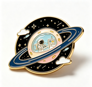 Pin de Solapa Personalizado de Metal Esmaltado, Insignia Impresa de Aleación de Zinc con Temática Espacial, Pin Cloisonné para Regalo y Ropa - Product Image 3