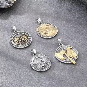 Collana <span class=keywords><strong>con</strong></span> Pendente a Testa di <span class=keywords><strong>Lupo</strong></span> Nordico in Acciaio Inossidabile, Stile Hip Hop Vichingo Vintage, Accessori Religiosi da Uomo, Vendita all'Ingrosso - Product Image 5