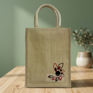 Cheap Price Non-Woven Shopping <b>Bag</b> With Geometric Pattern And Floral Design <b>Medium</b> <b>Size</b> Top Handle Made In Bangladesh - Product Image 3