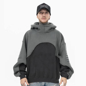 Venta al por mayor de logotipo personalizado de alta calidad Patchwork sudadera sudaderas con capucha para los hombres - Product Image 5