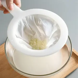 1 unidad de bolsa de filtro de malla de alta densidad de 80 mallas, portátil y reutilizable, para leche de soja, vino, frutos secos, té, café, aceite y yogur - Product Image 2