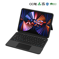 Étui clavier magnétique flottant pour iPad Pro 12,9 pouces 6e génération avec support pavé tactile, clavier sans fil rétroéclairé RGB 7 couleurs, format folio