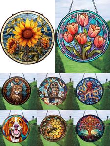 Atrapasueños personalizado caliente pintura a mano vidrieras atrapasoles obra de arte - Product Image 3