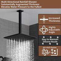 Système de douche de luxe à effet pluie et jet avec douchette à main, mitigeur eau chaude/froide, barre coulissante - Robinetterie de salle de bain moderne finition chrome