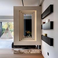 Mueble de Entrada con Acabado Brillante |   Armario Moderno para Recibidor con Espejo y Luz LED