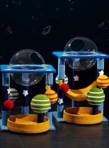 Árbol rascador clásico y sostenible para gatos, muebles de madera para mascotas, torre rascadora para gatos, venta al por mayor - Product Image 1