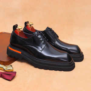 Nouvelle Tendance – Chaussures Homme en Cuir Véritable Brillant, Style Britannique Sportif Décontracté, à Enfiler, Légères, Antidérapantes et Respirantes pour l'Automne - Product Image 3