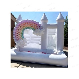 Château <span class=keywords><strong>gonflable</strong></span> commercial arc-en-ciel pastel pour location événementielle, avec piscine à balles, toboggan aquatique et structure <span class=keywords><strong>gonflable</strong></span> pour mariage en PVC - Product Image 5
