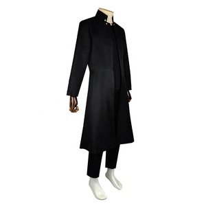 Traje <span class=keywords><strong>de</strong></span> 3 Piezas para Hombre, Estilo Gótico, con Cuello Alto, Gabardina Larga Negra, Disfraz <span class=keywords><strong>de</strong></span> Agente Espía para Halloween - Product Image 3