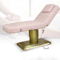 Lit de massage facial électrique moderne et professionnel, réglable, de luxe, portable, en PU, mobilier de salon de spa, 3 moteurs pour les soins de la peau et les cils