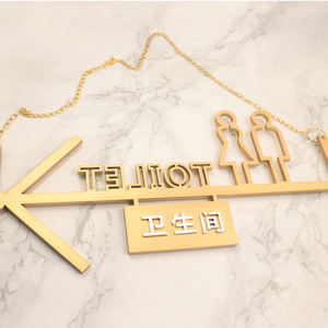 Männer und frauen wc gebürstet edelstahl zeichen - Product Image 3