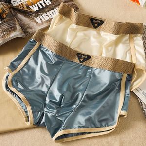Caleçons Boxers Tricotés pour Hommes en Satin et Maille, Style Luxe, Invisibles, Anti-Bactériens, Respirants, Taille Mi-Haute - Product Image 4