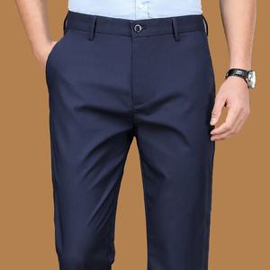 <span class=keywords><strong>Pantaloni</strong></span> eleganti Slim Fit da <span class=keywords><strong>uomo</strong></span> <span class=keywords><strong>Casual</strong></span> da lavoro piatti anteriori leggeri senza rughe <span class=keywords><strong>pantaloni</strong></span> eleganti <span class=keywords><strong>elasticizzati</strong></span> - Product Image 2