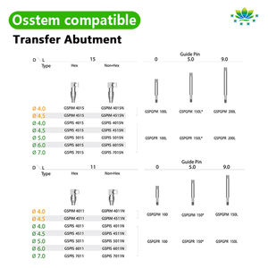 OSSTEM Bandeja abierta Impresión Coping Pick-Up para implantes dentales Transferencia hexagonal interna Coping Técnica de bandeja abierta en stock - Product Image 2