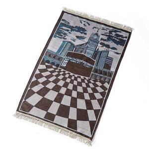 Dropshipping / Stock disponible en gros / OEM Tapis de prière islamique en chenille avec nouveau motif mosquée pour musulmans - Product Image 1