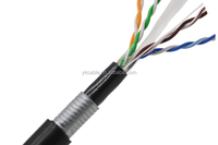 Cable U/UTP F/UTP Cat5e Blindado de Acero, 4 Pares, 8 Hilos, Cobre Puro, Blindaje de Aluminio, para Exteriores, Resistente a Ratas