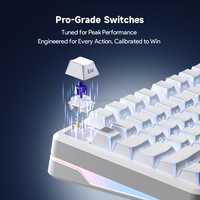 Teclado Mecánico FC75 PRO con Diseño 75%, 3 Modos Inalámbricos, Interruptores Intercambiables en Caliente, Retroiluminación RGB, Batería de 4000 mAh, Teclado para Juegos
