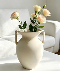 Jarrón de Cerámica Tipo Anfora con Asas Dobles, Acabado Mate Moteado en Terracota, Decoración Boho para el Hogar, Venta al <span class=keywords><strong>Por</strong></span> <span class=keywords><strong>Mayor</strong></span> - Product Image 4