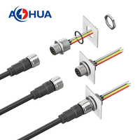 Système de gradation d'éclairage Led 5Pin faisceau de câbles Led M12 fil à panneau type IP65 connecteur métallique connecteur de câble mâle femelle