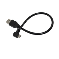 Schwarzes Abgeschirmtes USB 2.0 Daten- und Ladekabel mit 90-Grad-Winkel Micro-USB-Stecker
