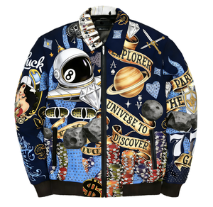 Vestes pour hommes OEM, design original, broderies, rivets en strass, veste bomber en cuir <span class=keywords><strong>de</strong></span> <span class=keywords><strong>porc</strong></span>, entièrement personnalisable, fabricant - Product Image 3