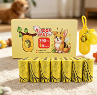 15 Rollos de Bolsas para Excremento de Perro EPI de Fibra Ecológica de Lujo con Dispensador, Extra Gruesas, 20x30cm, Biodegradables