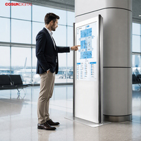 Afficheur publicitaire LCD vertical sur pied pour intérieur, avec système Android CMS, contrôle à distance Wifi, signalisation numérique pour hall de centre commercial