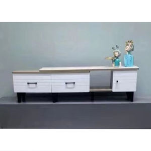 Muebles Modernos para Sala de Estar, Mesa de Centro de Madera con Tapa de Mármol Blanco y Juego de Mesa para <span class=keywords><strong>TV</strong></span> para Sala de Estar - Product Image 2