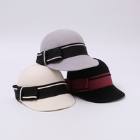 Chapeau d'équitation en laine décoré d'un nœud pour femme, style rétro britannique, casquette de cavalier français, couvre-chef chaud d'hiver pour dames