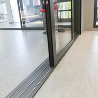 Porte coulissante en aluminium moderne robuste, design incurvé, isolation acoustique pour usage intérieur, grandes maisons personnalisées, projets commerciaux