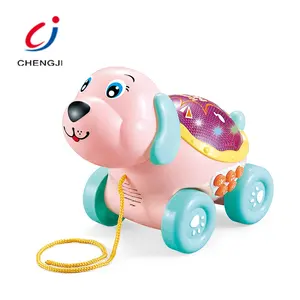 Cartoon Animal Play Set Lustige Plastiks chnur Pull Toy, Touch Induction Musical Interactive Pull Line Toys