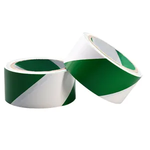 Striped green white Floor Social Distancing Security Line Safety Sticker Warning Survey Marking Tape