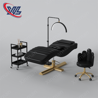 Cama de Salón Moderna y Ajustable de Lujo para Gimnasio con Juego de Muebles Estéticos para Pestañas