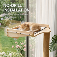 Arbre à chat mural avec hamac à ventouse, grand poteau à gratter en sisal et circuit de balles interactif, emballage de vente au détail personnalisé