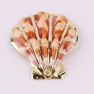 Gioielli di moda fai da te che fanno ciondoli naturali placcati in oro smaltato all'ingrosso bracciali con conchiglia Charms - Product Image 5