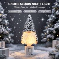 Luce Notturna a Forma di Gnomo Natalizio, Lampada da Parete Nordica con Fiocchi di Neve, Decorazione Luminosa per Casa e Camera da Letto